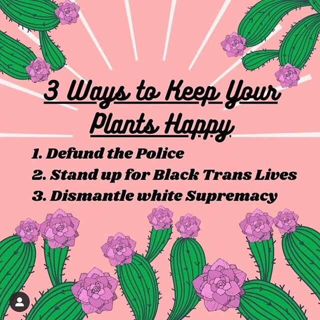 for all our plant aunties out there via @plantitapapi  #defundthepolice #blacktranslivesmatter #dismantlewhitesupremacy