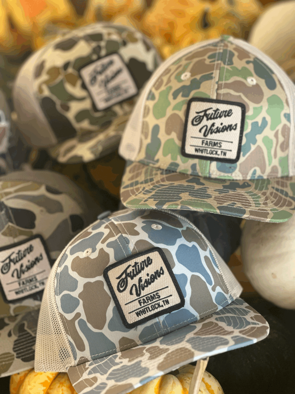 Camo Embroidered Patch Hat — Future Visions Farms