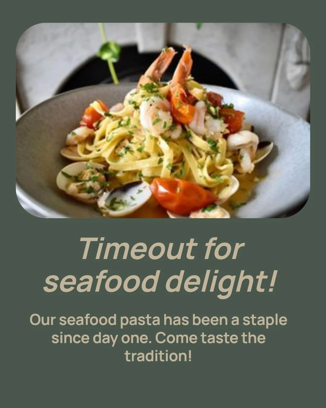 Have you tasted our famous seafood pasta yet? This dish has been a staple on our menu since day one, and we can&rsquo;t imagine it going anywhere! It&rsquo;s a favorite among many of our guests! Share your thoughts with us&mdash;do you love our seafo