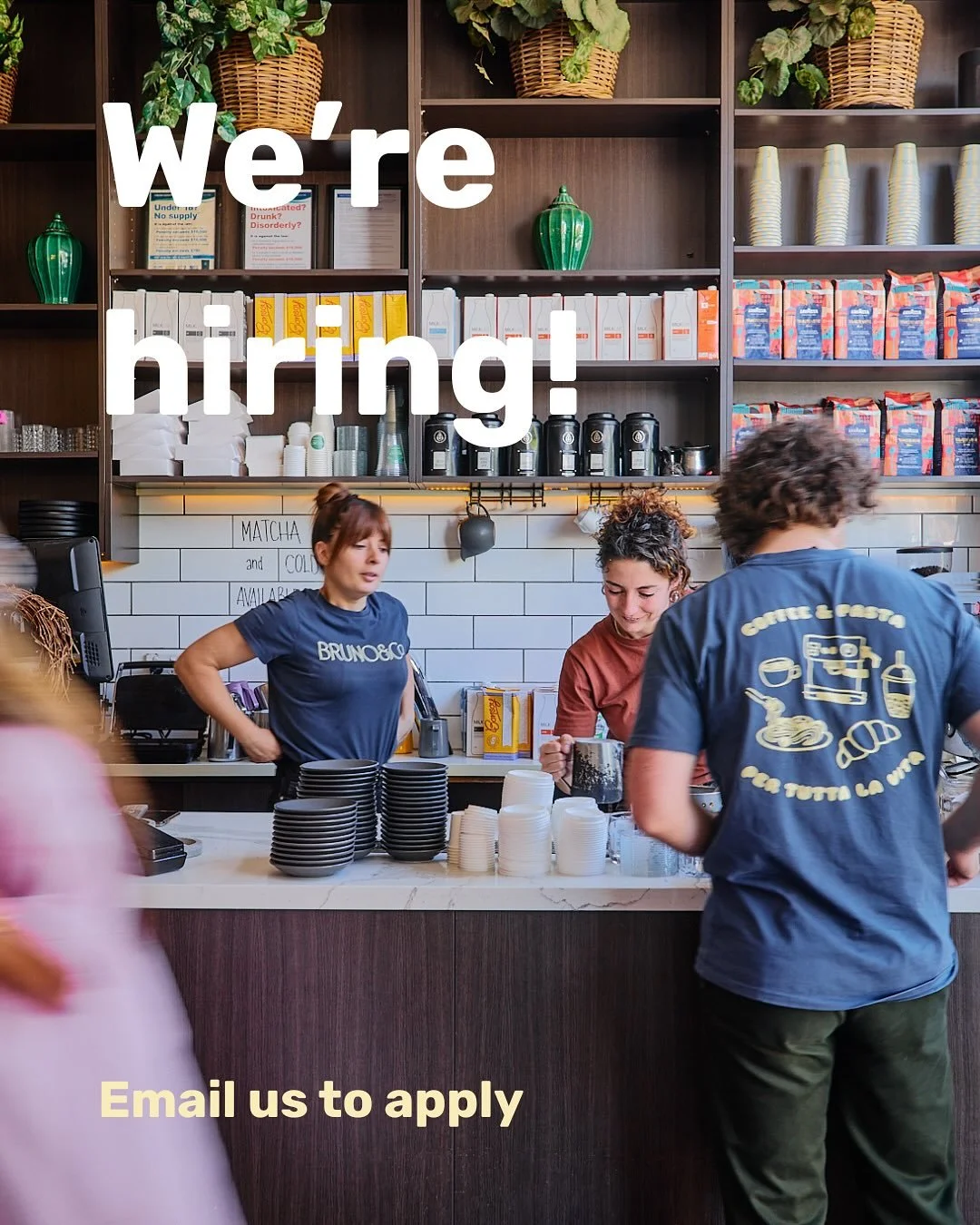 We&rsquo;re hiring! ☕️

If you want to be part of a super friendly team, work in a fast paced environment and make great coffee - we&rsquo;d love to hear from you! 

Casual barista, 2-3 days per/week, with weekend availability (not all the time, but 