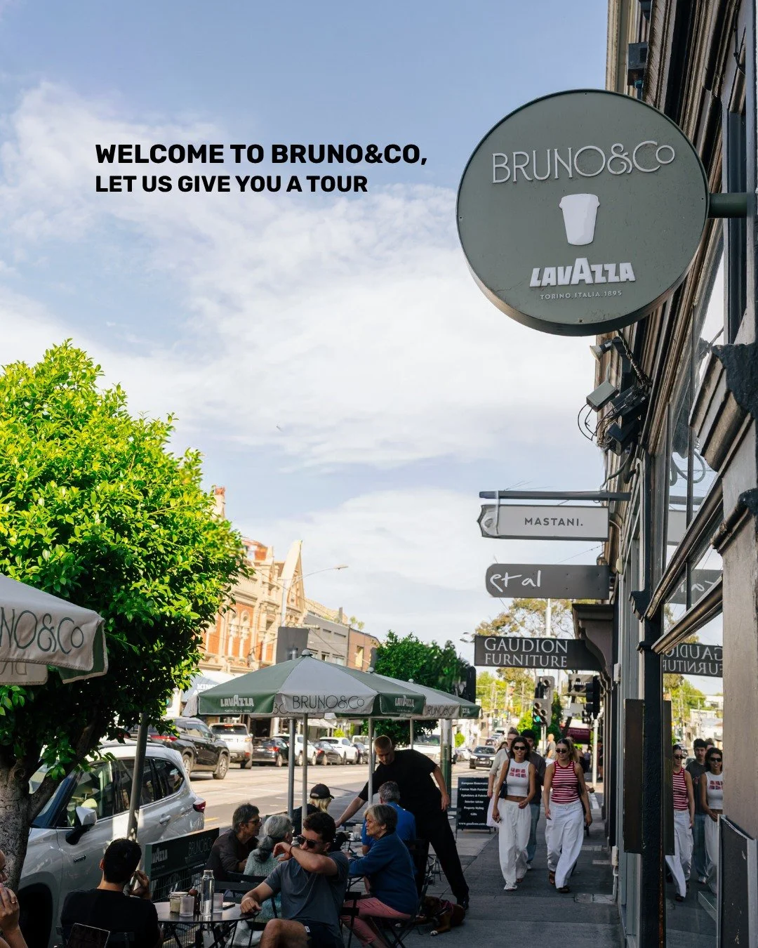The grand tour of Bruno&amp;Co. 

We've got a table waiting just for you! Come see us on High Street, Armadale 😊✌️

Monday to Thursday: 6.30am to 3pm
Friday to Saturday: 6.30am to 4pm
Sunday: 7.30am to 4pm