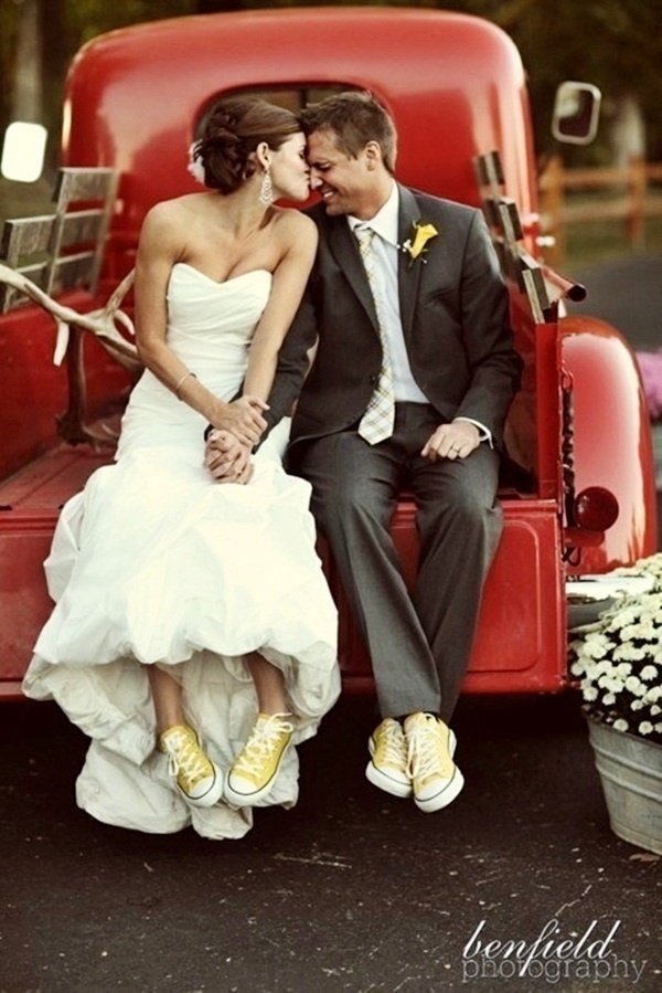 sneakers under wedding dress
