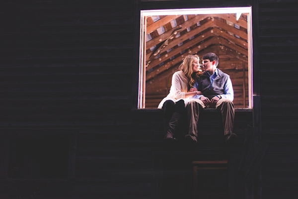 Sweet barn engagement photo