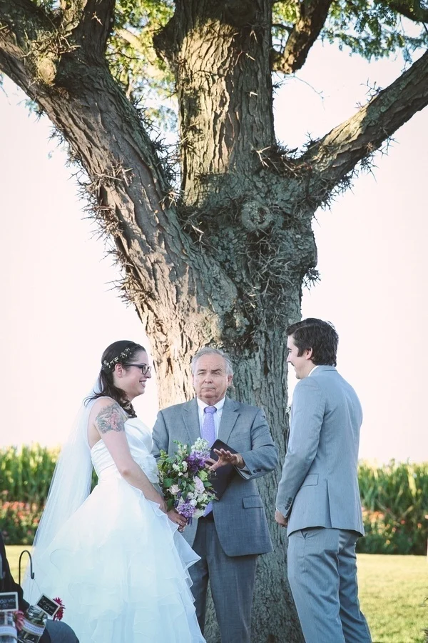 A simple and rustic wedding ceremony