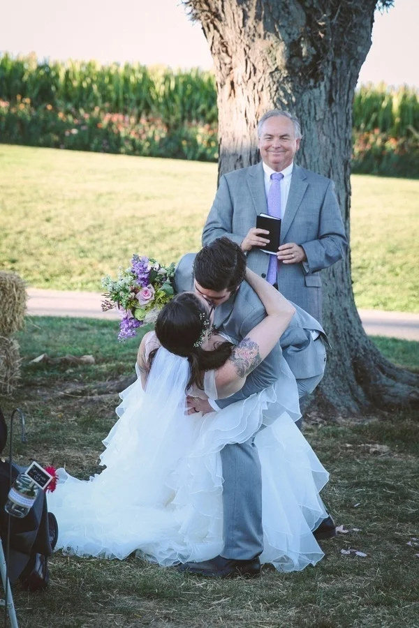 The wedding ceremony kiss!