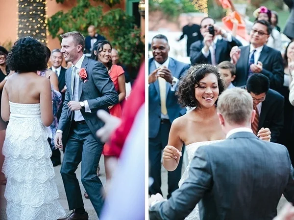 Adorable photo of the bride and groom dancing at the reception