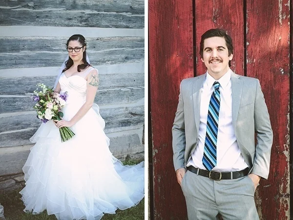 The bride and groom before their wedding ceremony