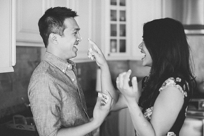 Cute engagement photos at home. Love this!