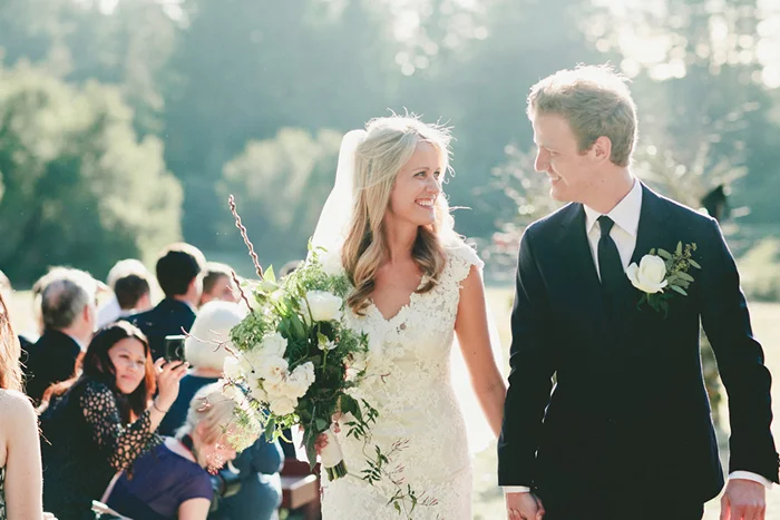 Rustic outdoor wedding ceremony