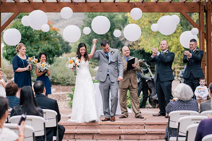 Simple outdoor fall wedding ceremony