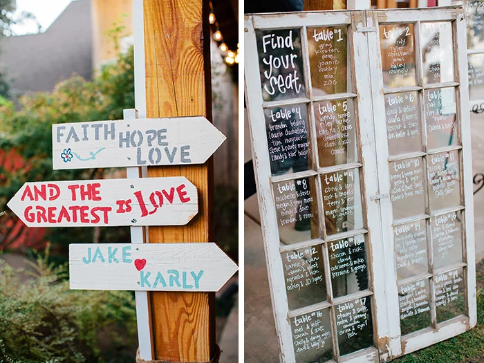 Rustic reception decor
