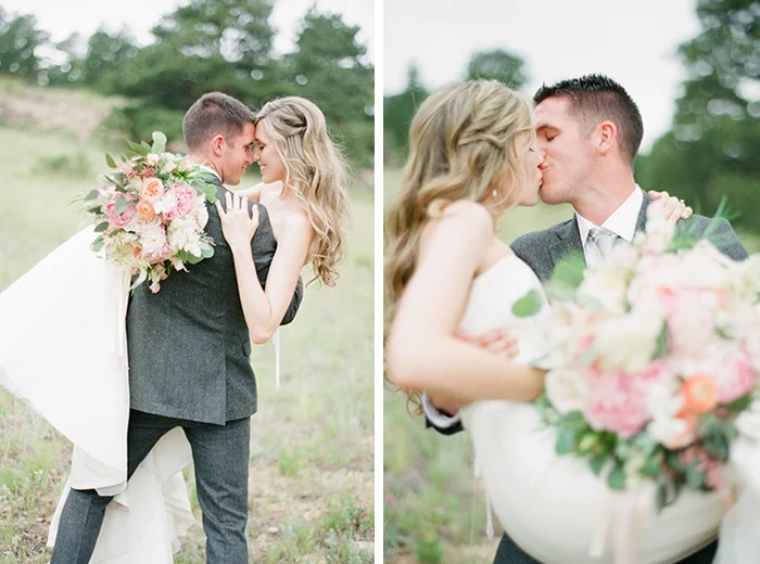 romantic blush pink mountain wedding 1