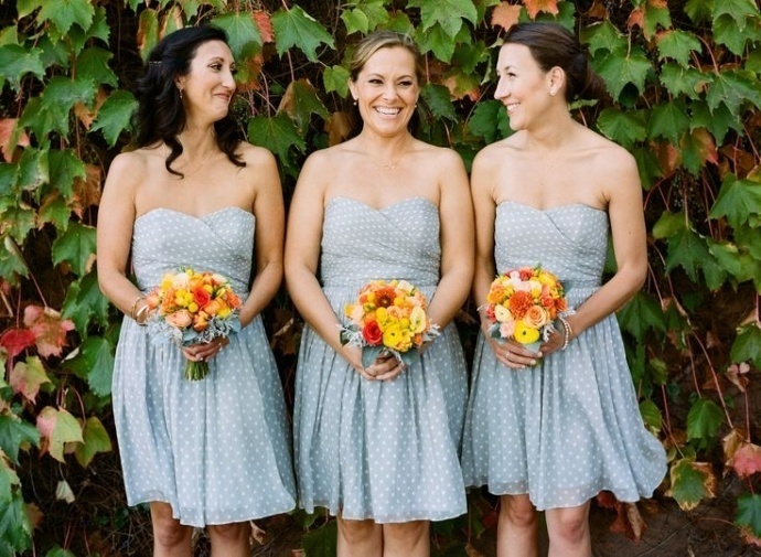 polka dot bridesmaid dresses