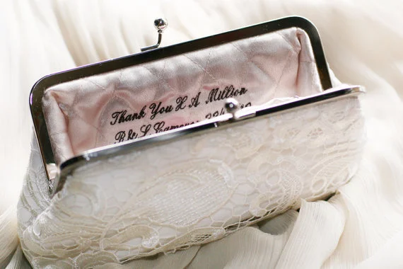 custom wedding clutch