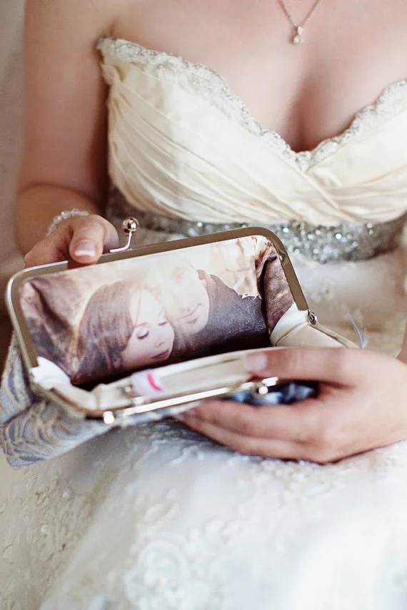custom wedding clutch