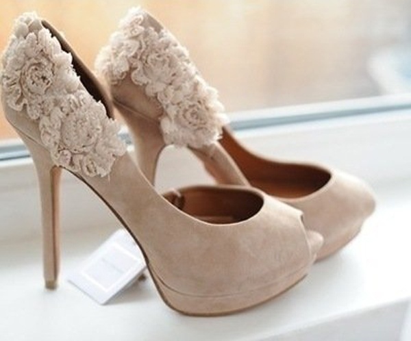 blush heels wedding