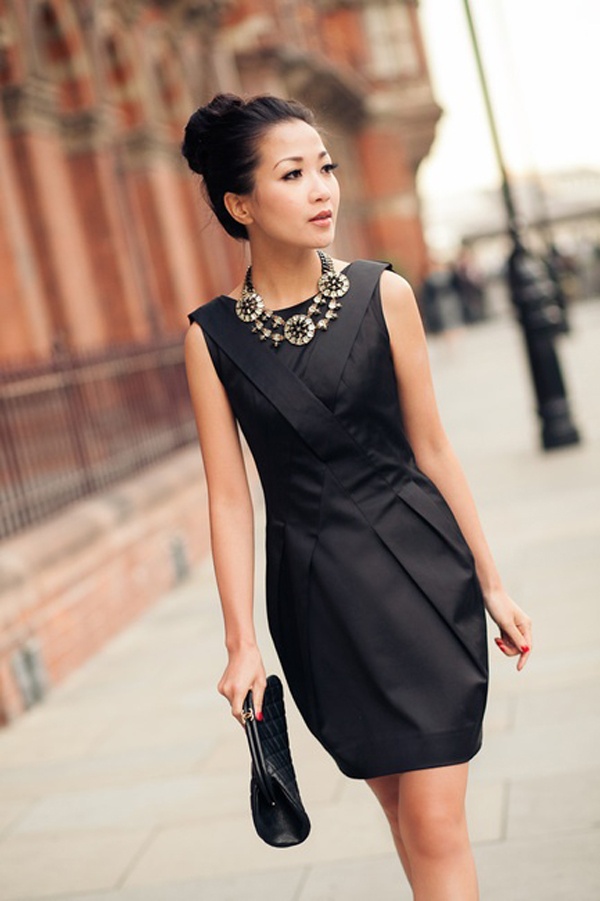 black outfit for wedding guest