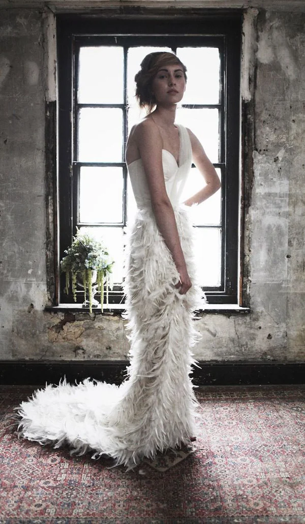 vintage feather dress