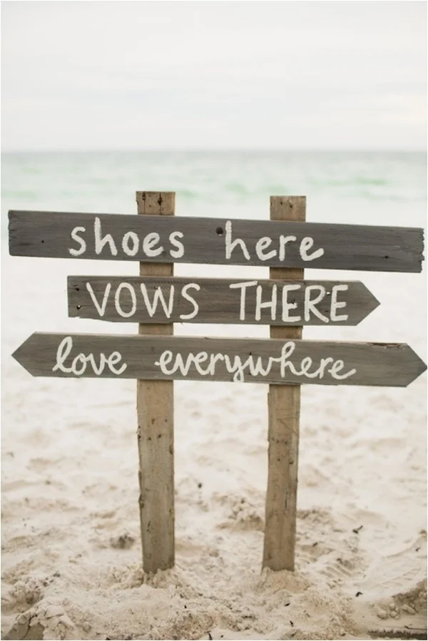 beach wedding sign