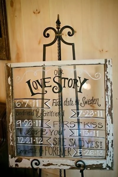 our love story wedding sign