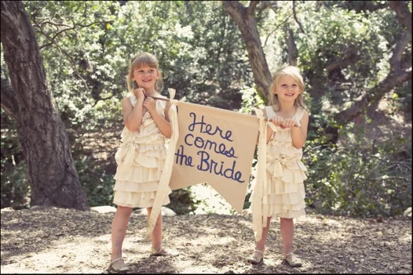 here comes the bride sign