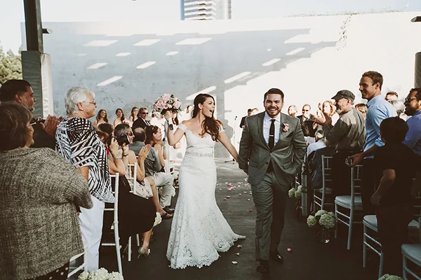 Gorgeous modern whimsical wedding ceremony