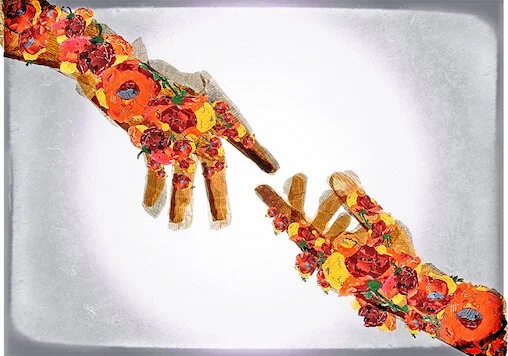 Label Art by Kathy Simpson titled “TOUCH.”