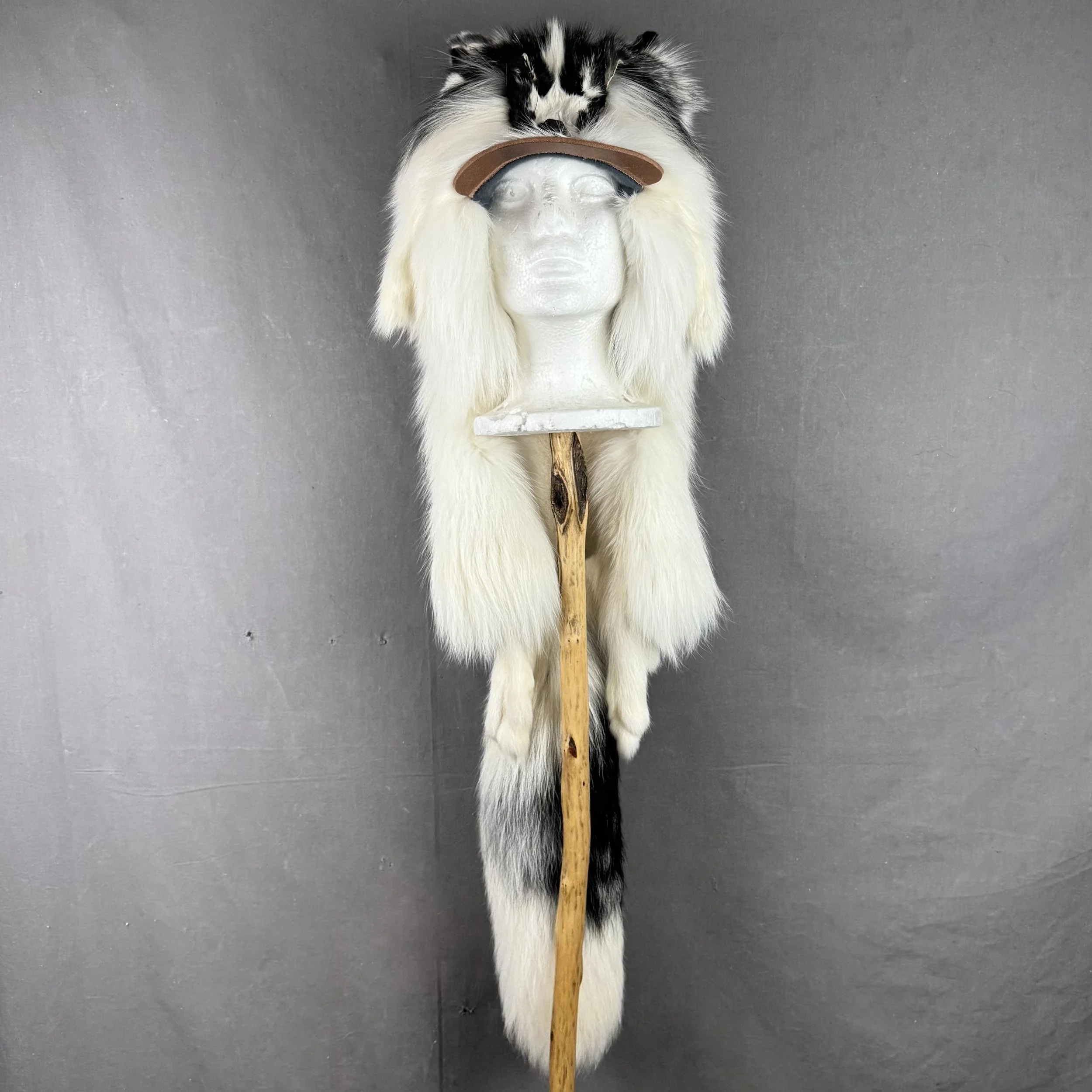 Marble Fox Mountain Man Hat with Realistic Features