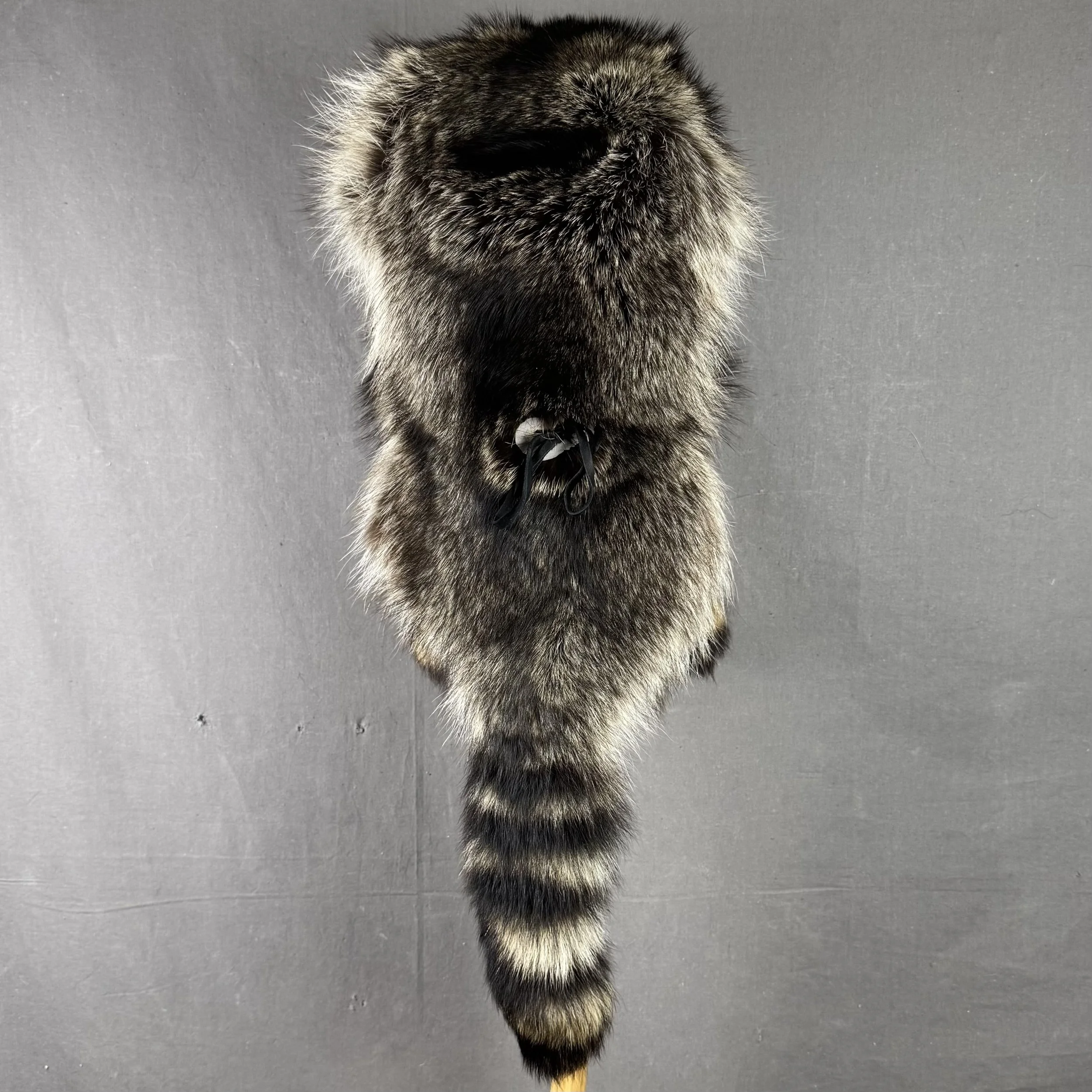 Raccoon Mountain Man Hat with face and tails