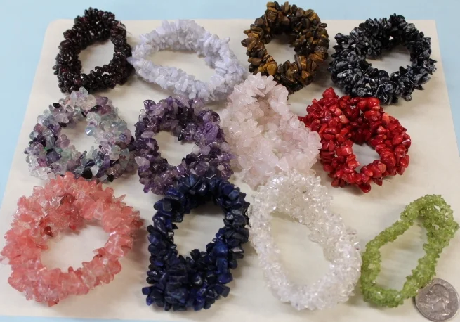 Multi Strand Stone Chip Bracelets