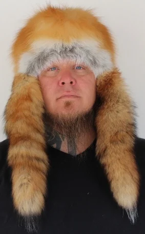 Red Fox Mountain Man Fur Hat With 3 Tails Claw Antler Hide Co