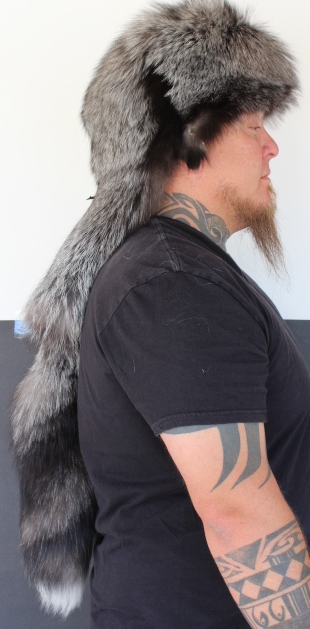 Silver Fox Mountain Man Fur Hat (side).JPG