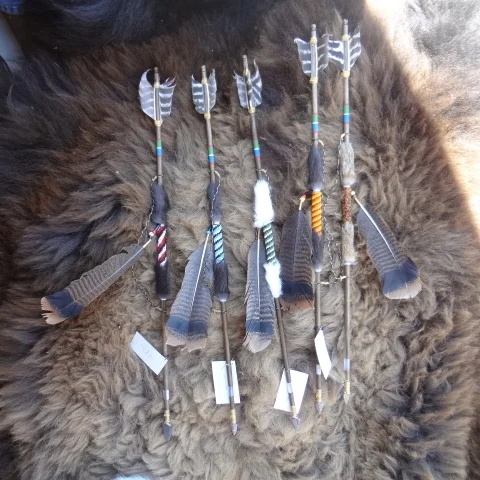 Beaded arrows with fur