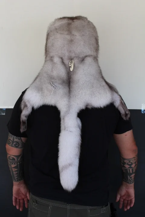 blue fox mountain man fur hat