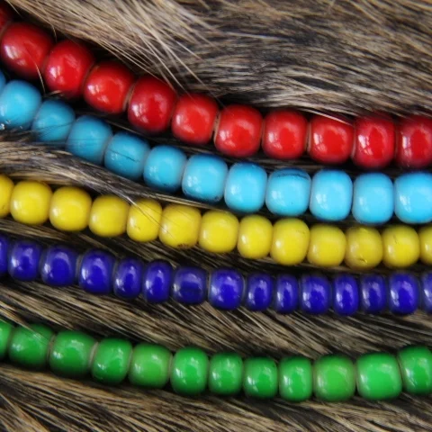white heart trade beads 