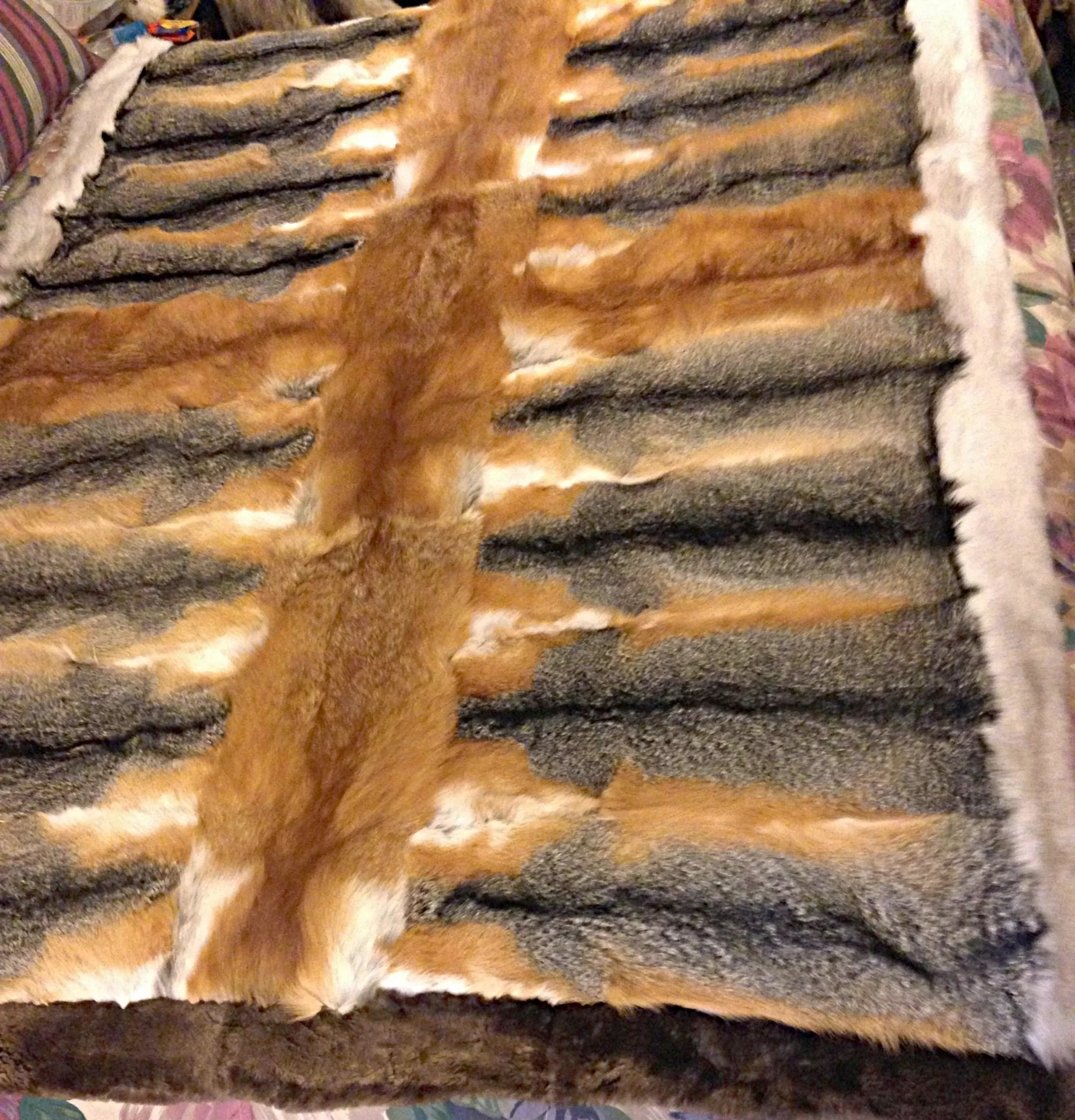 Gray Fox with red fox trim Blanket