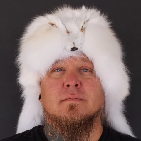 Arctic Fox Mountain Man Fur Hat With the Face