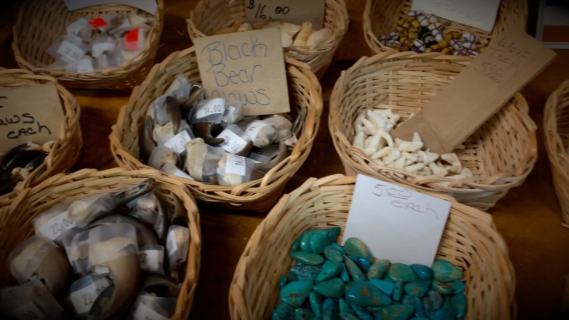 Claws, teeth, stones and gems