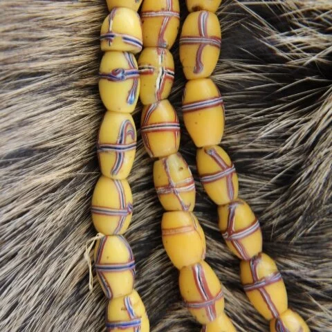 Copy of Antique French Cross Trade Beads Yellow