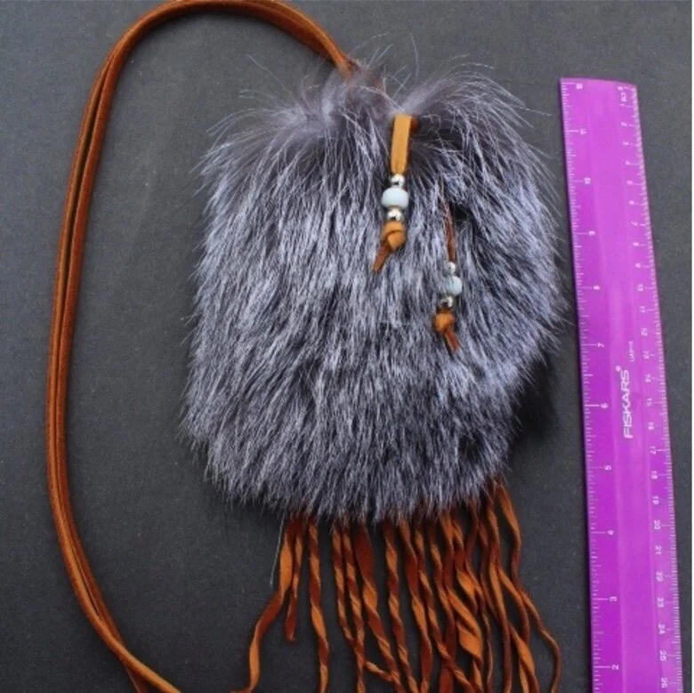 Silver Fox Fur Pouch