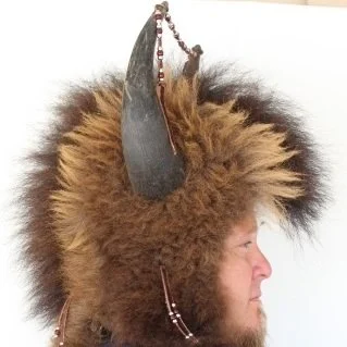 Costume Buffalo Hat With Horns BUFFALO HAT Plush ADULT Moose BROWN - Main Image