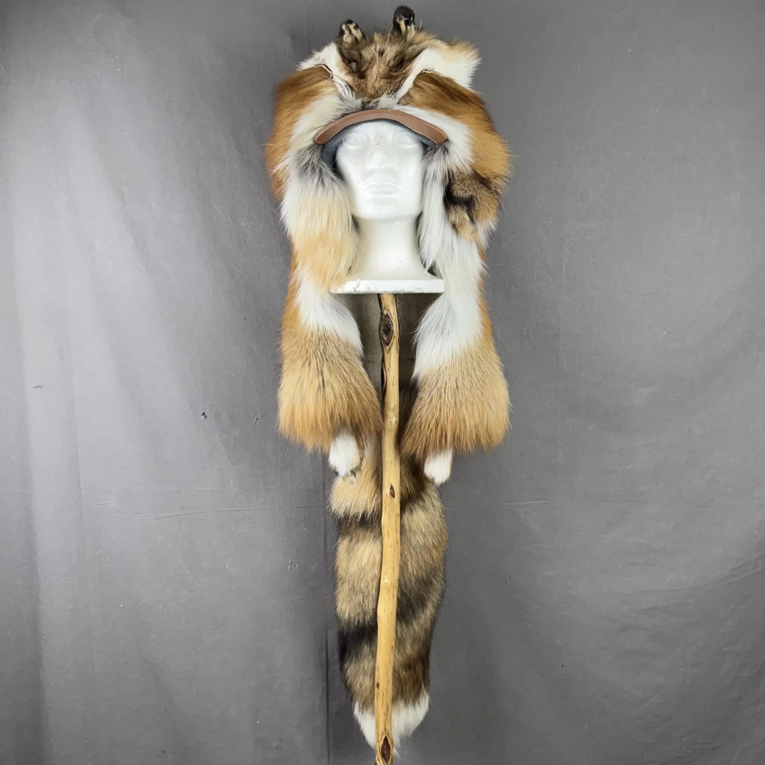 Red Fox Mountain Man Hat with bill and face