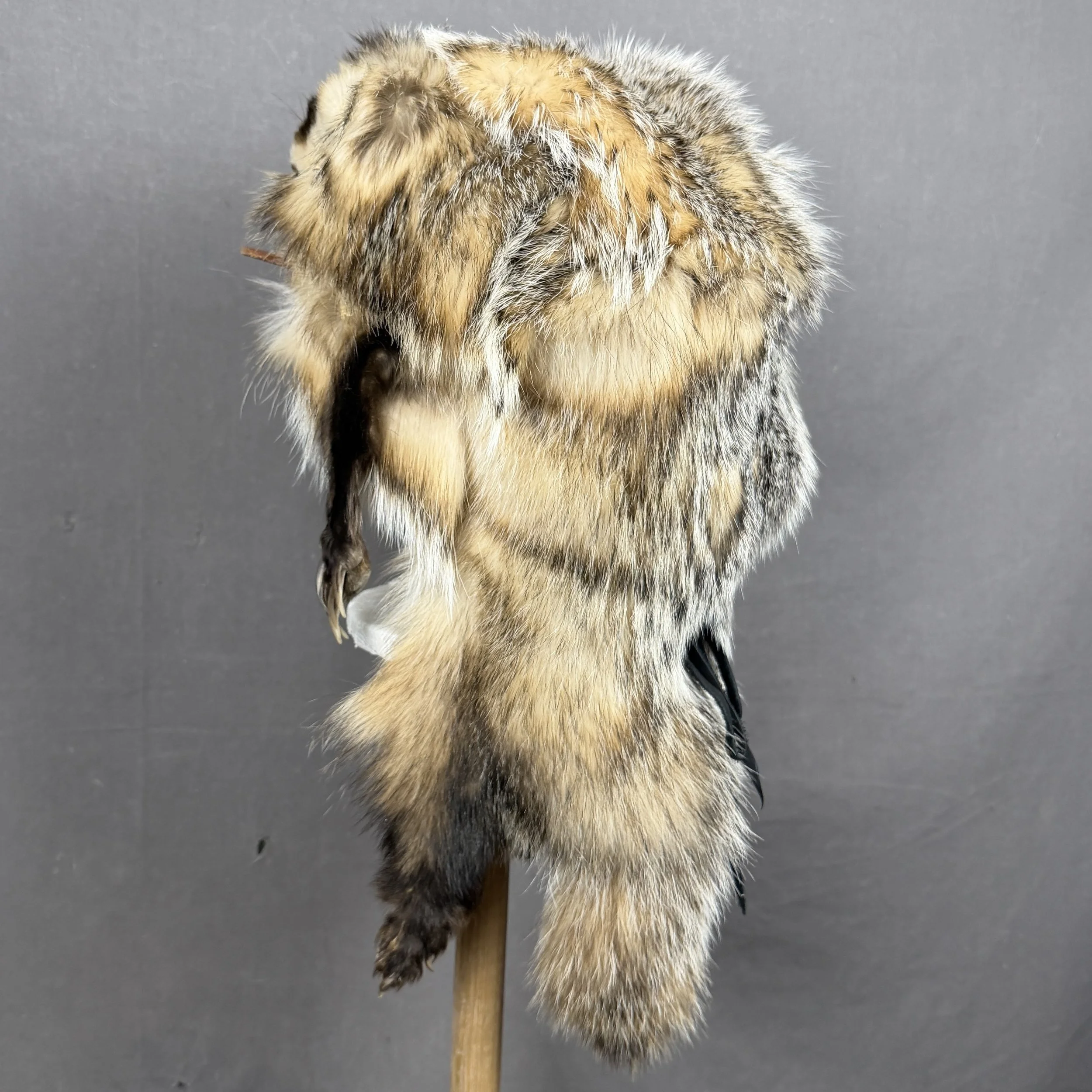 Authentic Badger Fur Hat with Face and Feet