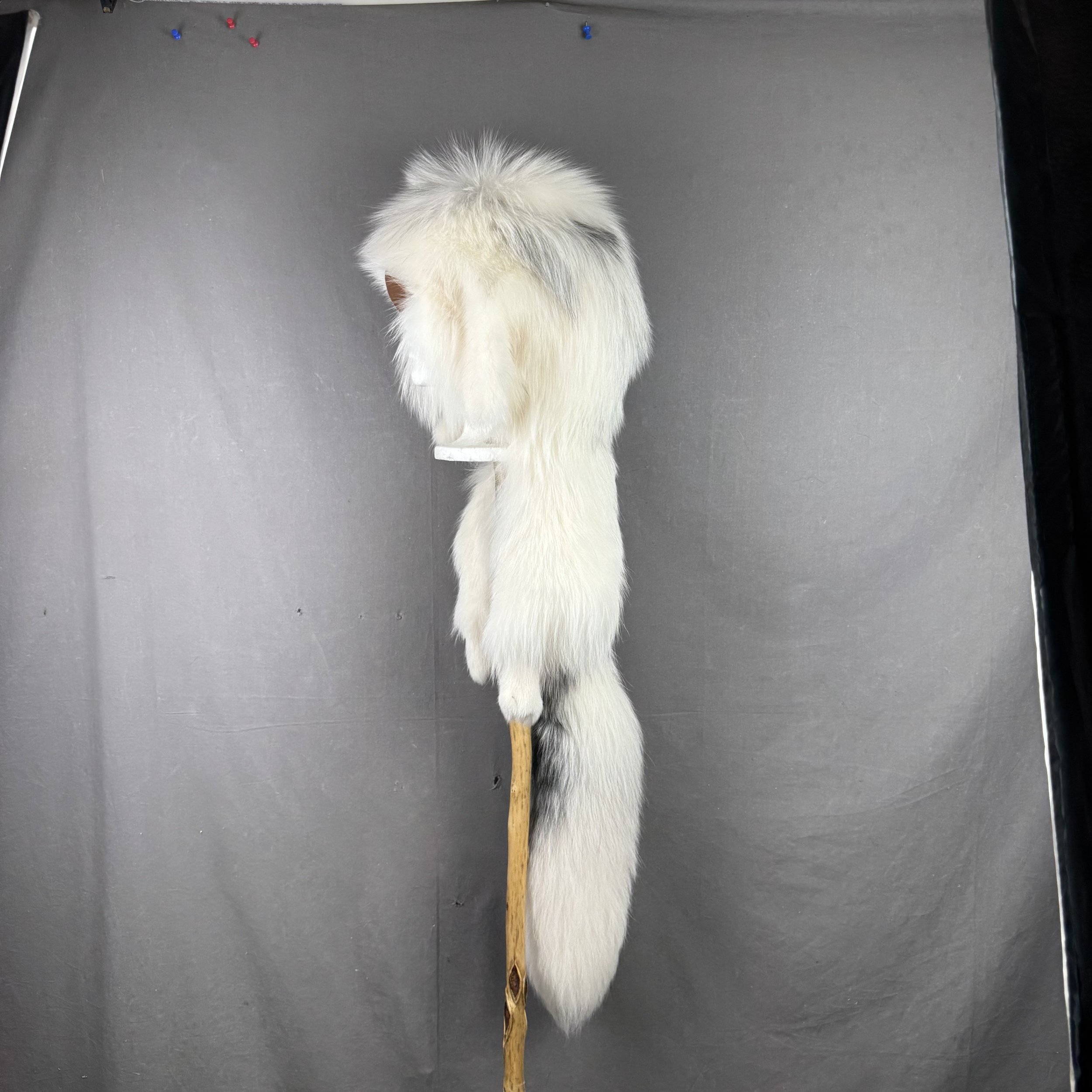 Marble Fox Mountain Man Hat with Bill, Legs, and Tail