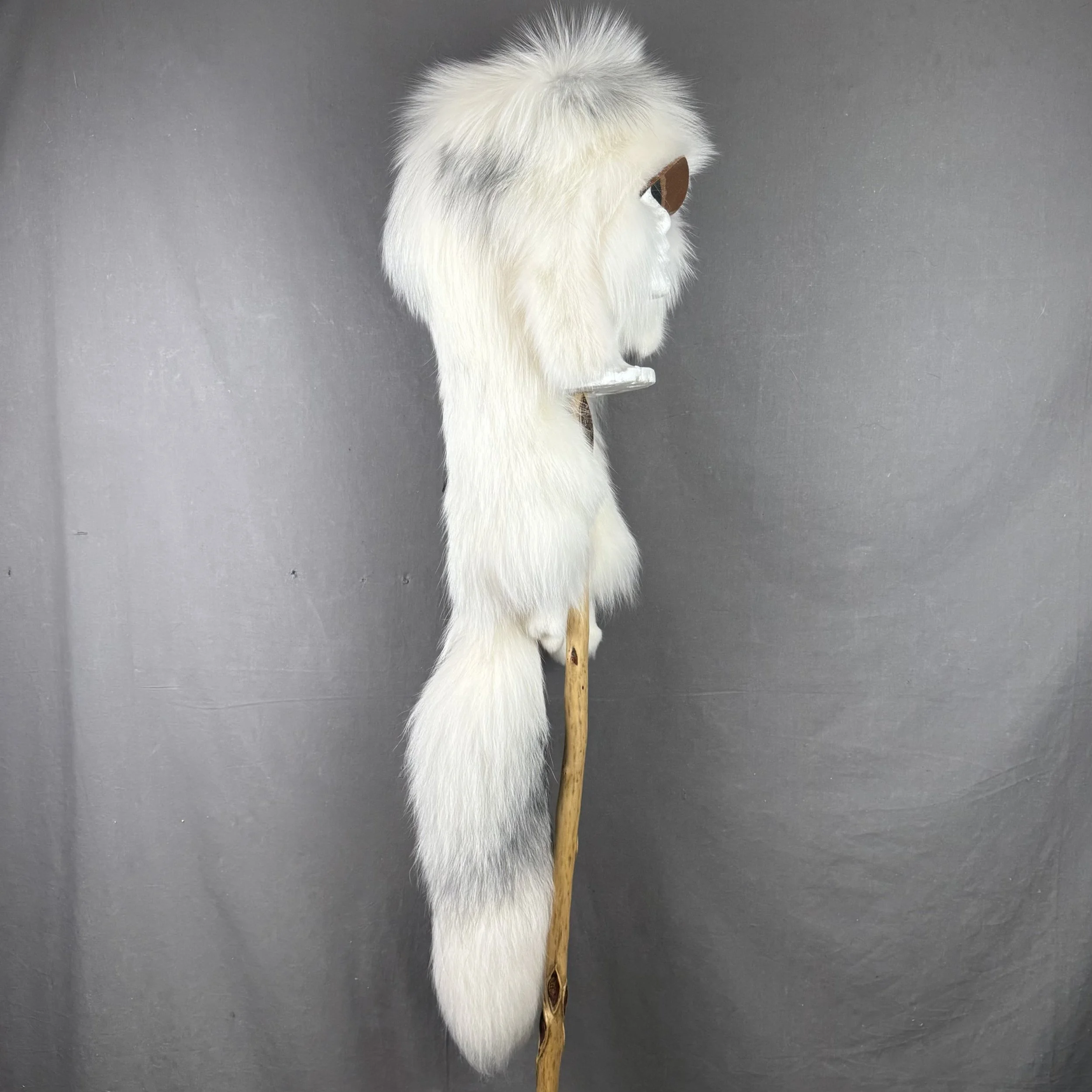 Marble Fox Mountain Man Hat with Bill, Legs, and Tail