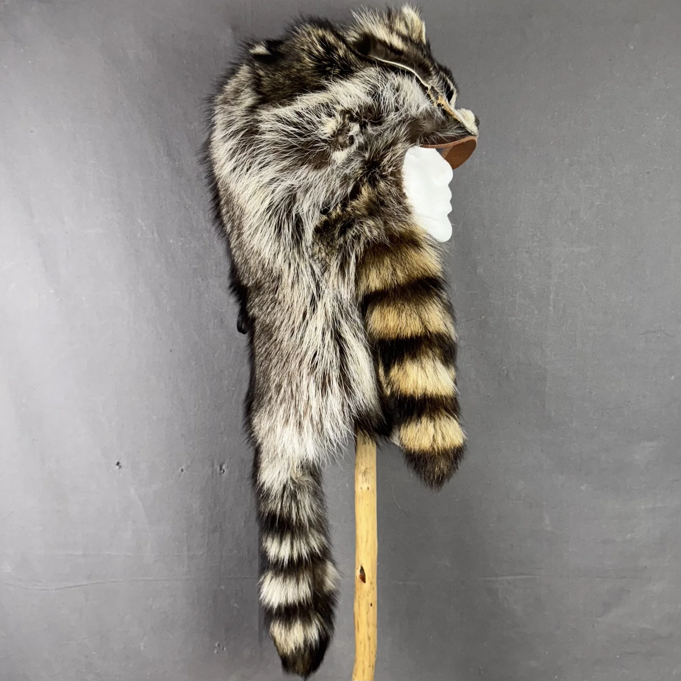 Raccoon Mountain Man Hat with face and tails