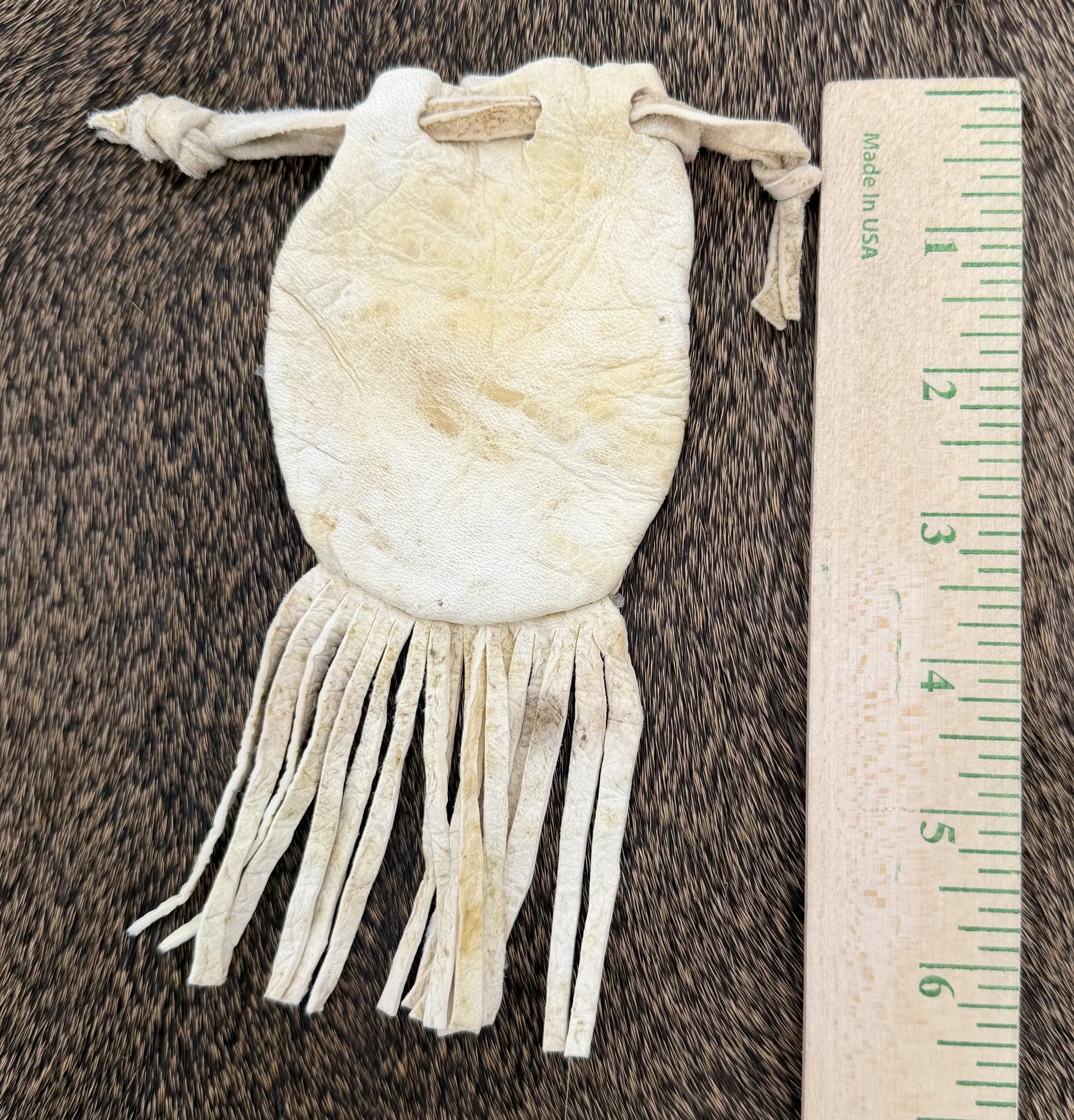 brain tanned leather bag