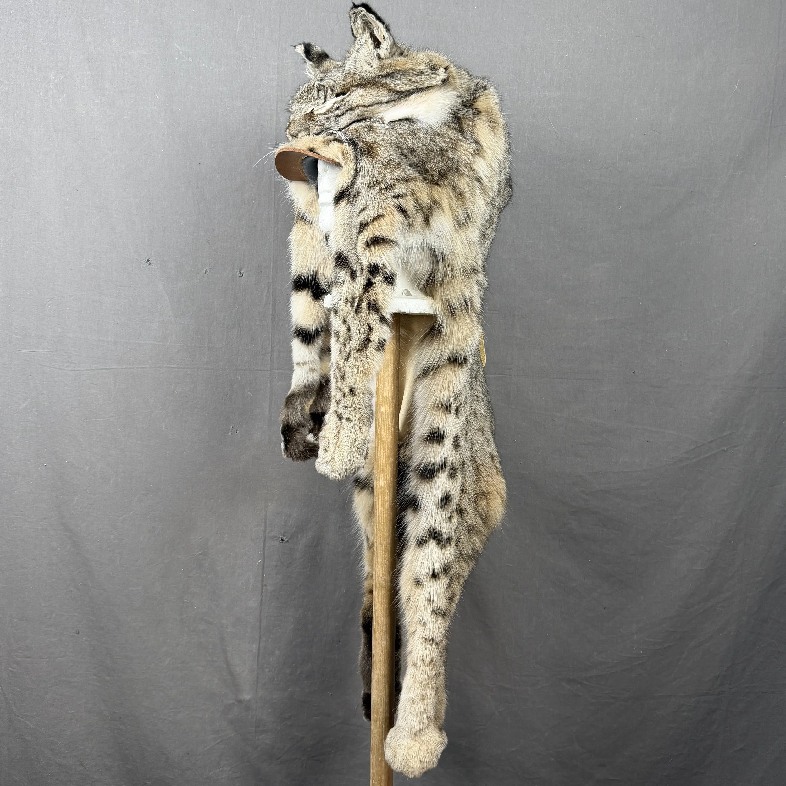 Bobcat Mountain Man Fur Hat with Face and Feet