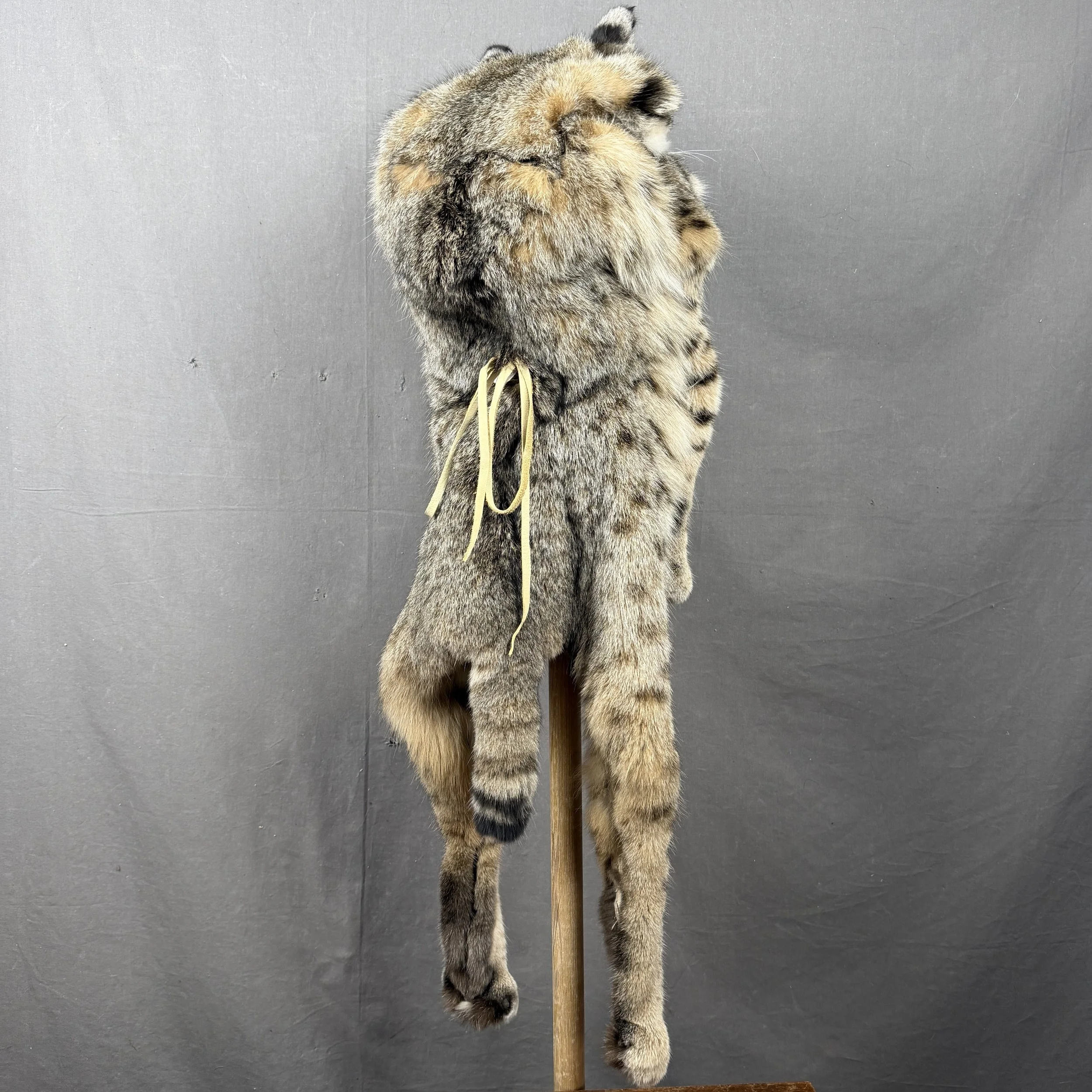 Bobcat Mountain Man Fur Hat with Face and Feet