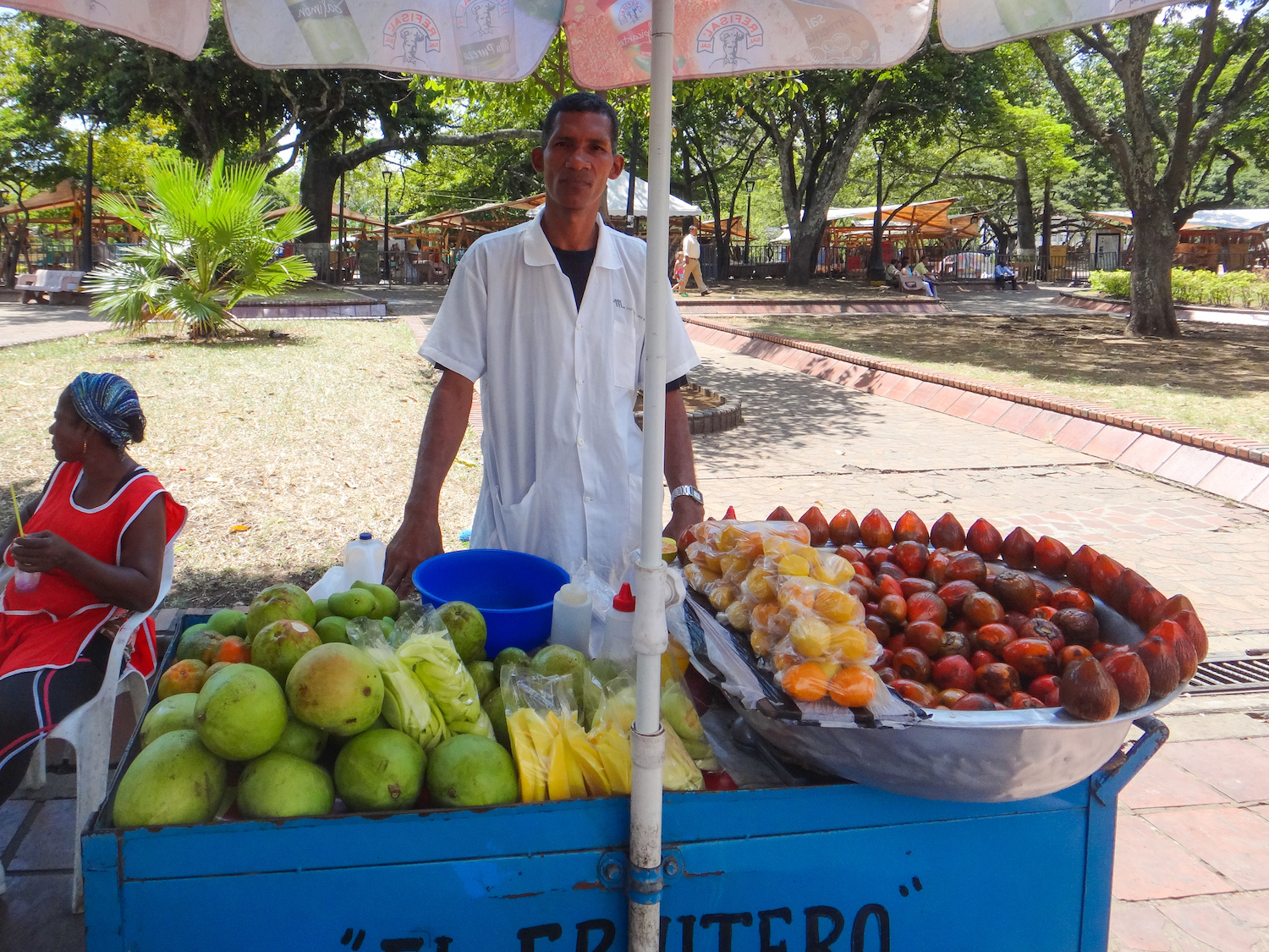 VEndedor de Chontaduro y Mango biche